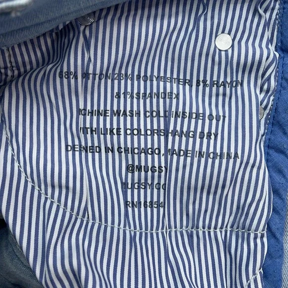 Mugsy Grands Jeans Mens 33x30 Tapered Blue Stretch Denim Light Wash - Picture 8 of 12